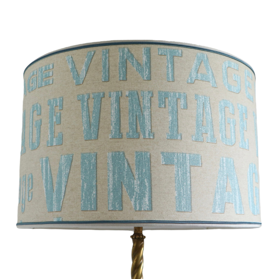 Round cylinder lampshade, "vintage", laminated, handmade