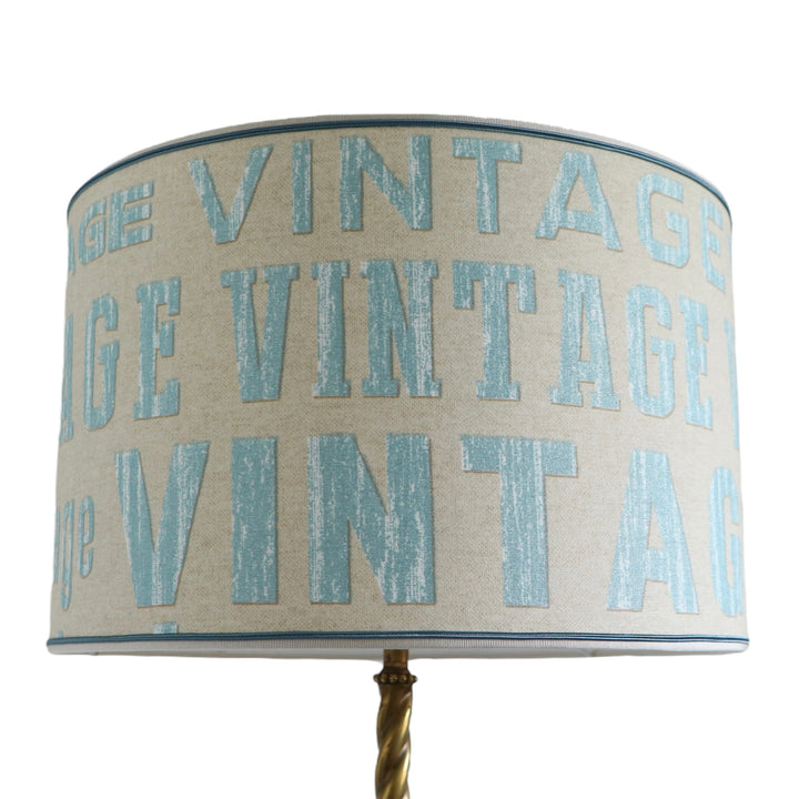Round cylinder lampshade, "vintage", laminated, handmade