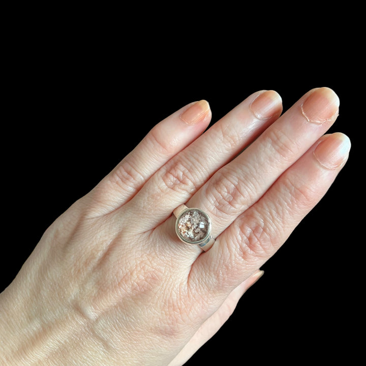 Bague avec quartz lodolite en argent - taille 57  - BS056