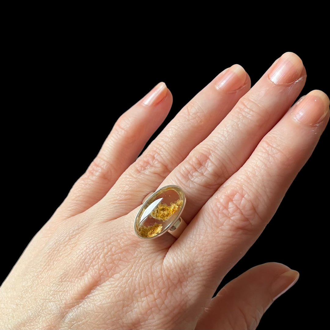 Bague en argent avec quartz lodolite - taille 57  - BS037