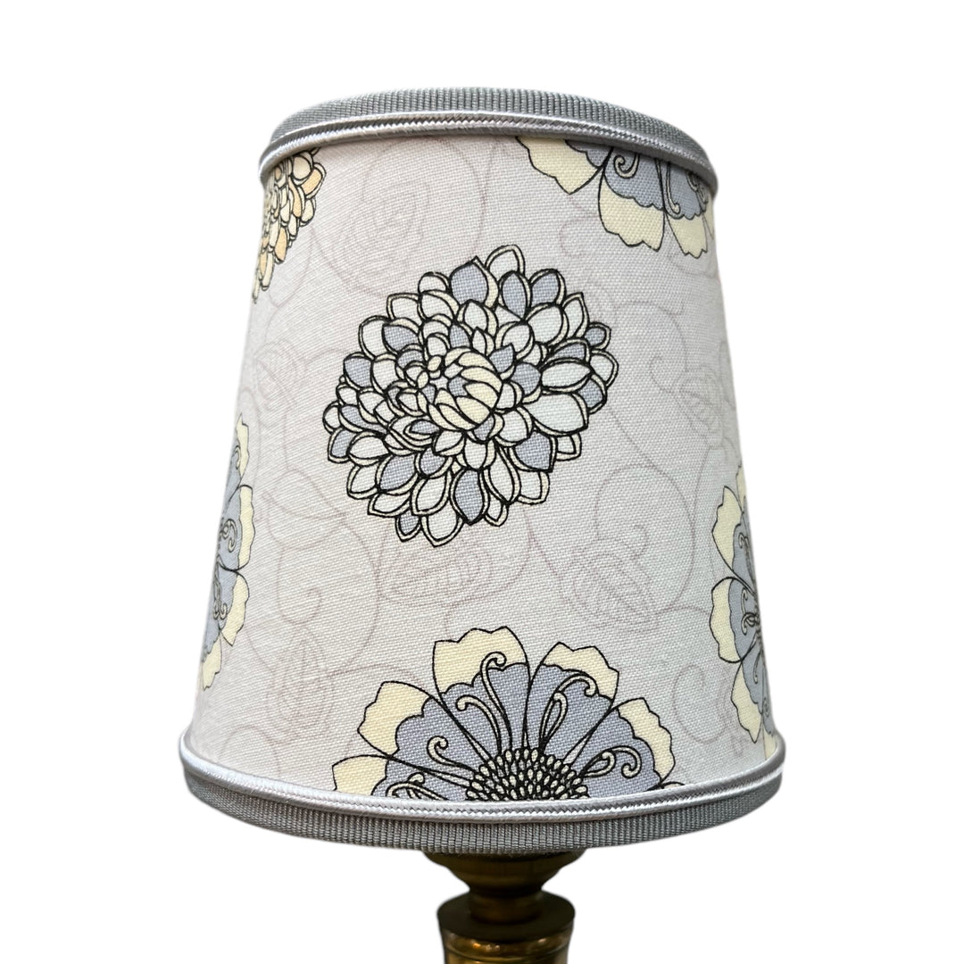 Mini abat-jour pour lustre ou applique FLEURS GRIS