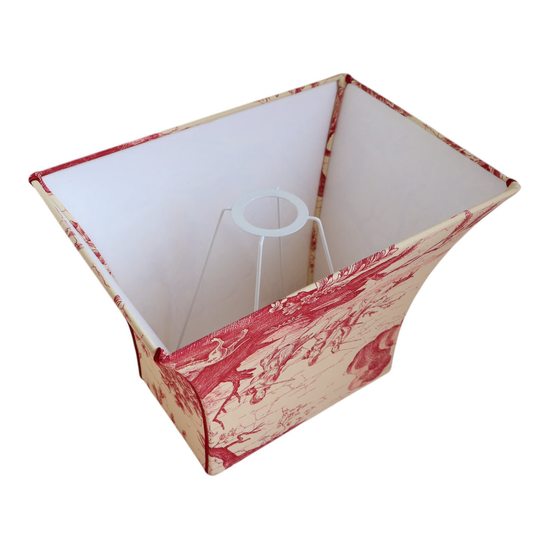 Abat-jour pagode rectangle, DIANE, tissu d'éditeur, contrecollé, fait main