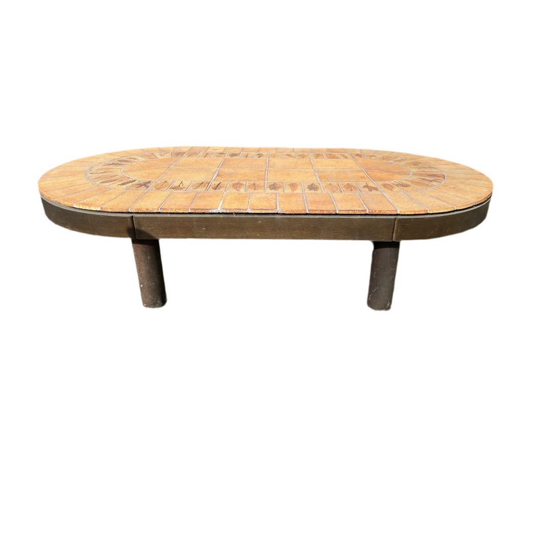 Oval Capron herbier coffee table