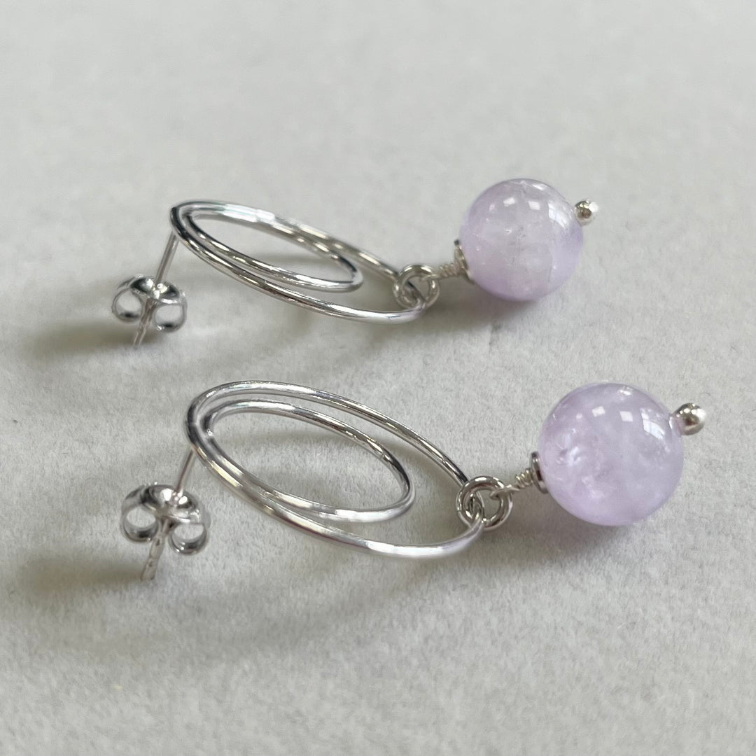Boucles d’oreilles avec améthyste, en argent
