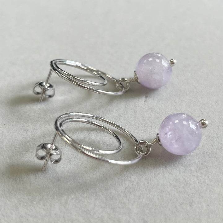 Boucles d’oreilles avec améthyste, en argent