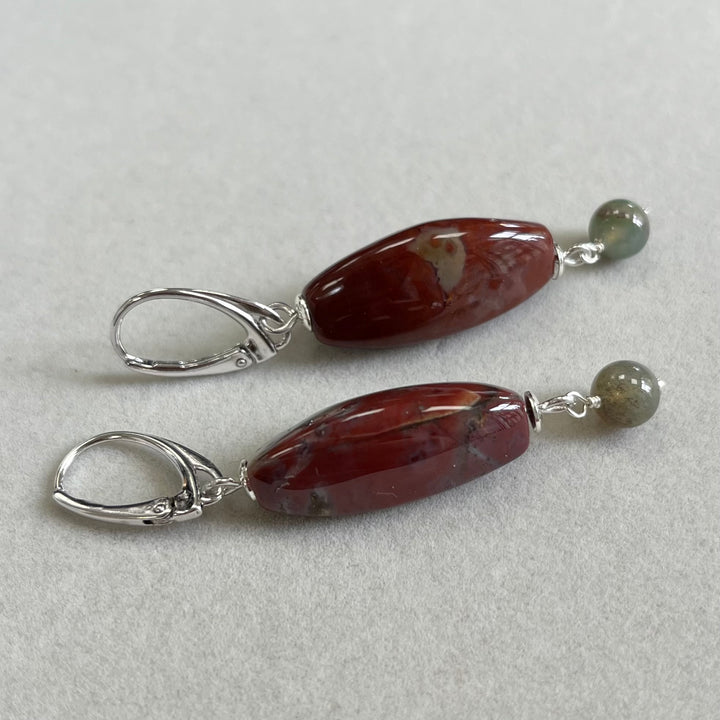 Boucles d’oreilles avec agate, en argent