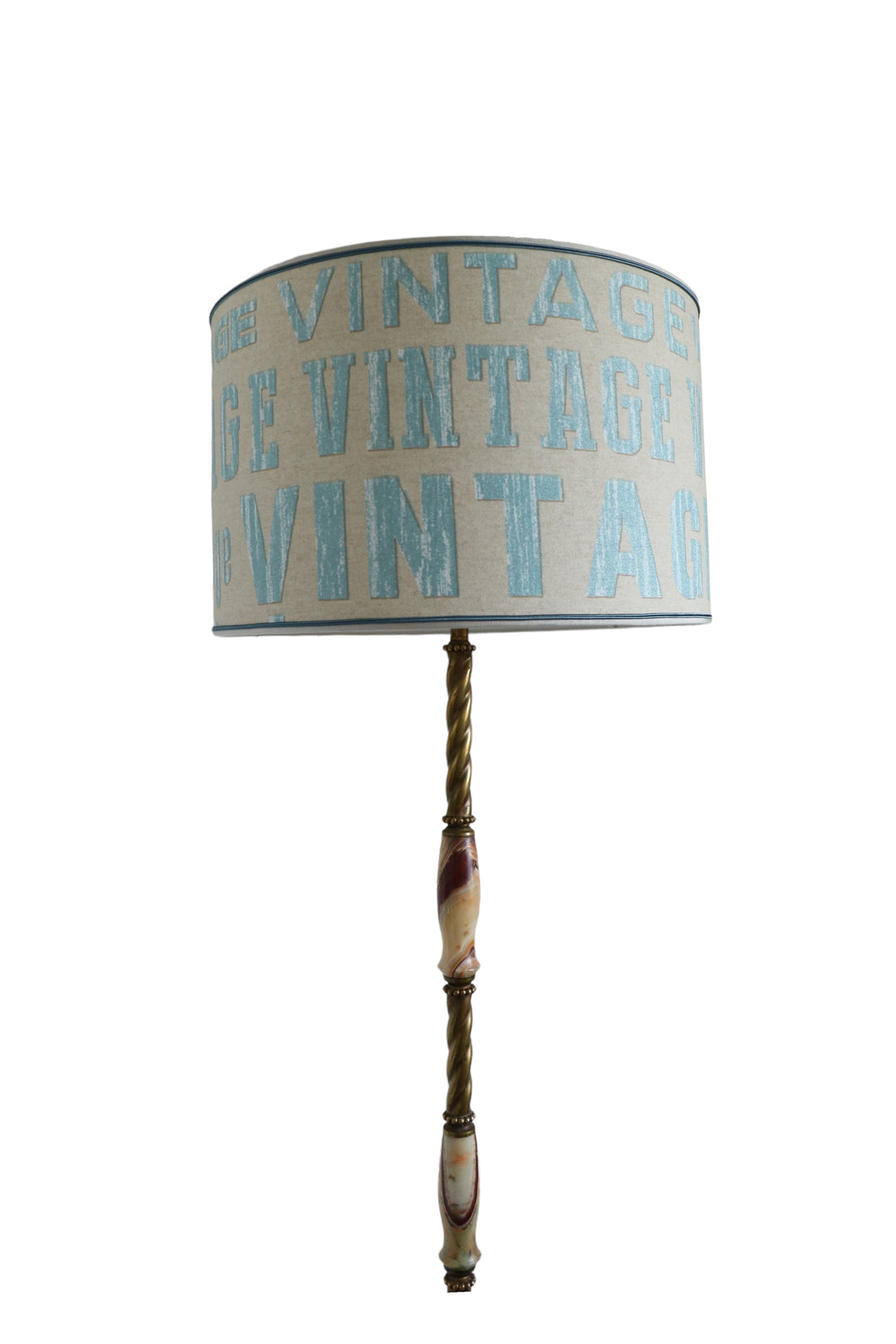 Round cylinder lampshade, "vintage", laminated, handmade