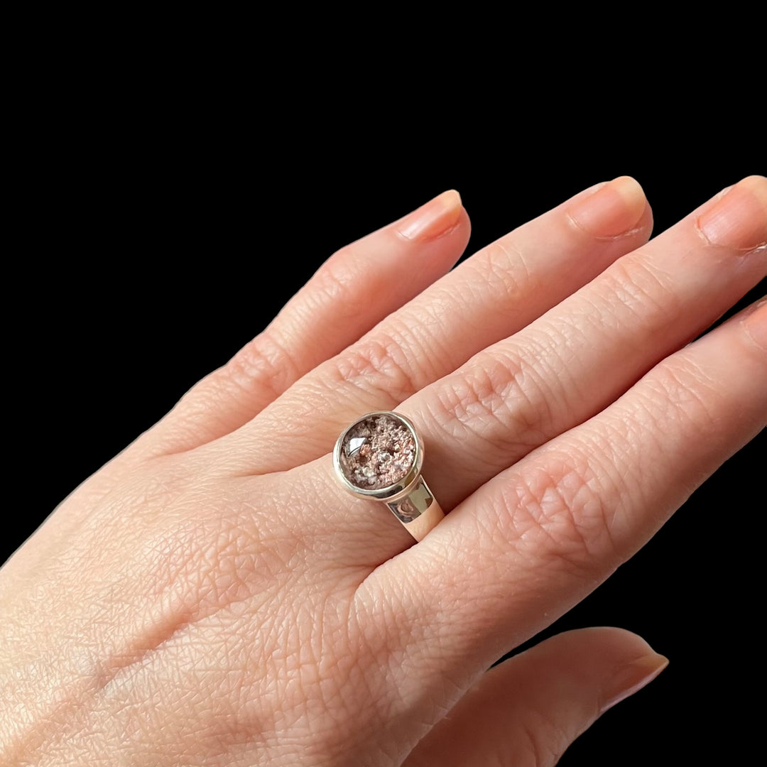 Bague avec quartz lodolite en argent - taille 57  - BS056