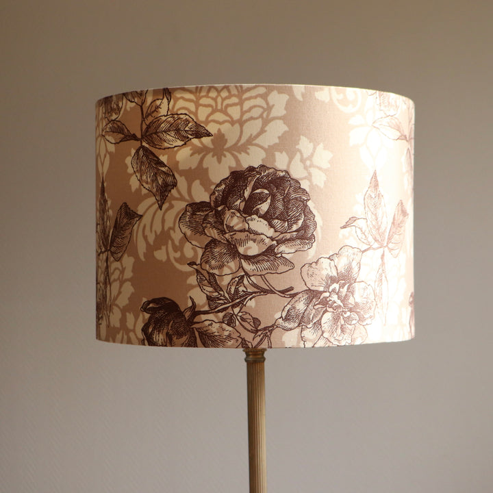 Abat-jour ROSE SHABBY CHIC contrecollé en tissu, ref R2