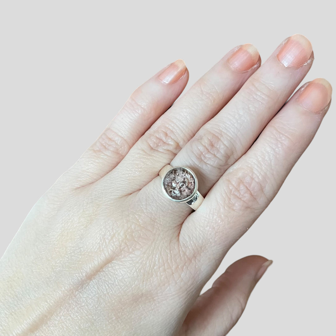Bague avec quartz lodolite en argent - taille 57  - BS056