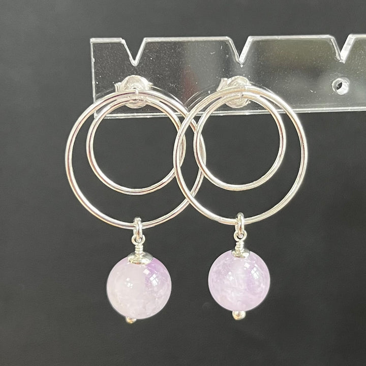 Boucles d’oreilles avec améthyste, en argent
