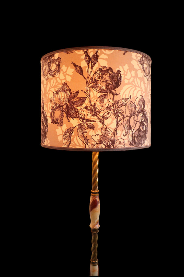 Abat-jour ROSE SHABBY CHIC contrecollé en tissu, ref R3