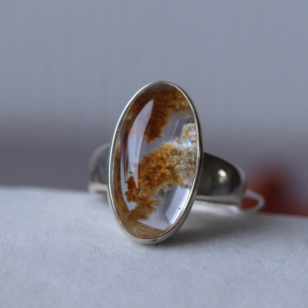 Bague en argent avec quartz lodolite - taille 57  - BS037