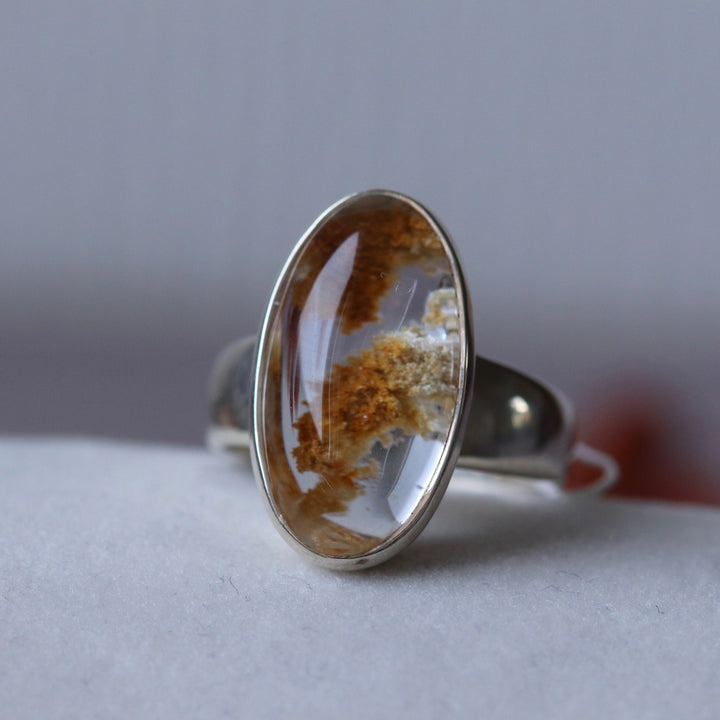 Bague en argent avec quartz lodolite - taille 57  - BS037