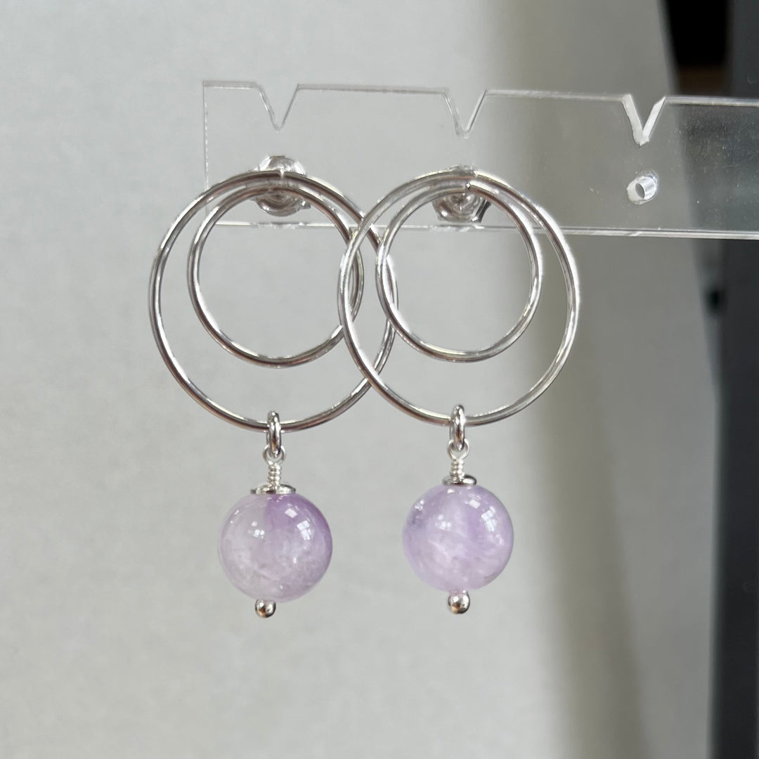 Boucles d’oreilles avec améthyste, en argent