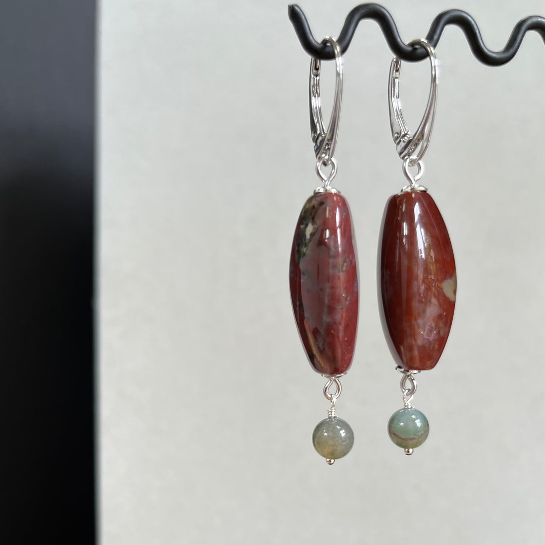 Boucles d’oreilles avec agate, en argent