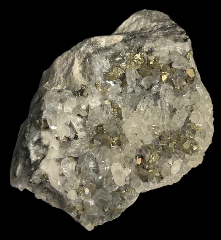 Pyrite quartz cristal de roche  Roumanie