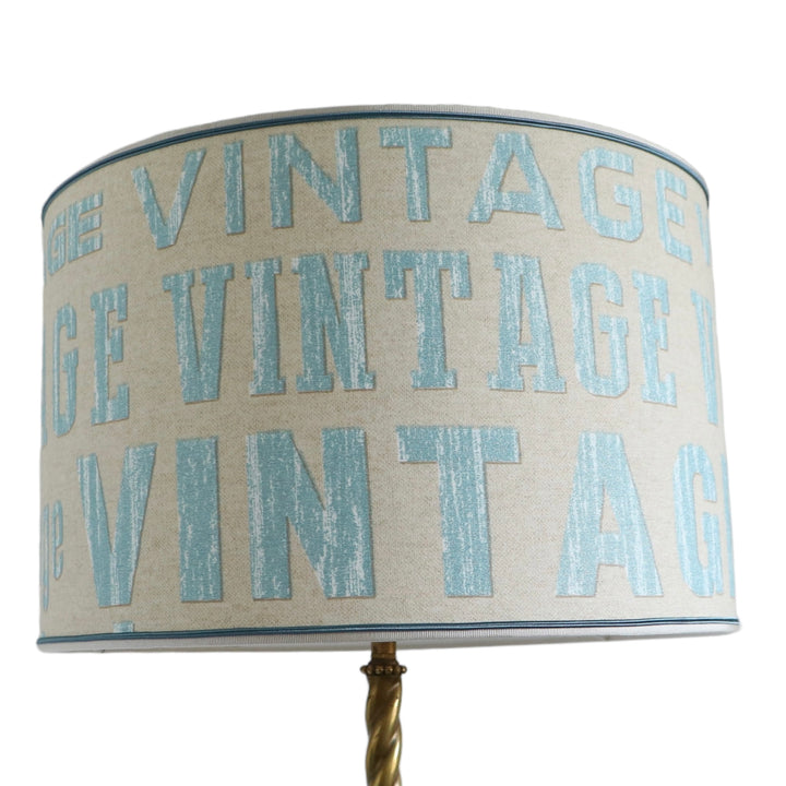 Round cylinder lampshade, "vintage", laminated, handmade