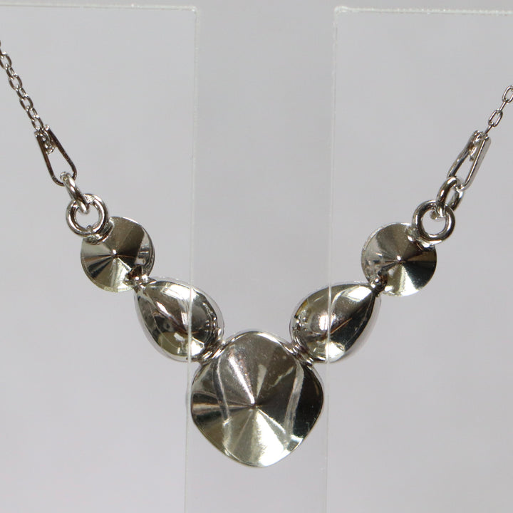 Ожерелье, кристаллы Сваровски, Rhodied Silver, Crystal/White, Art-Deco