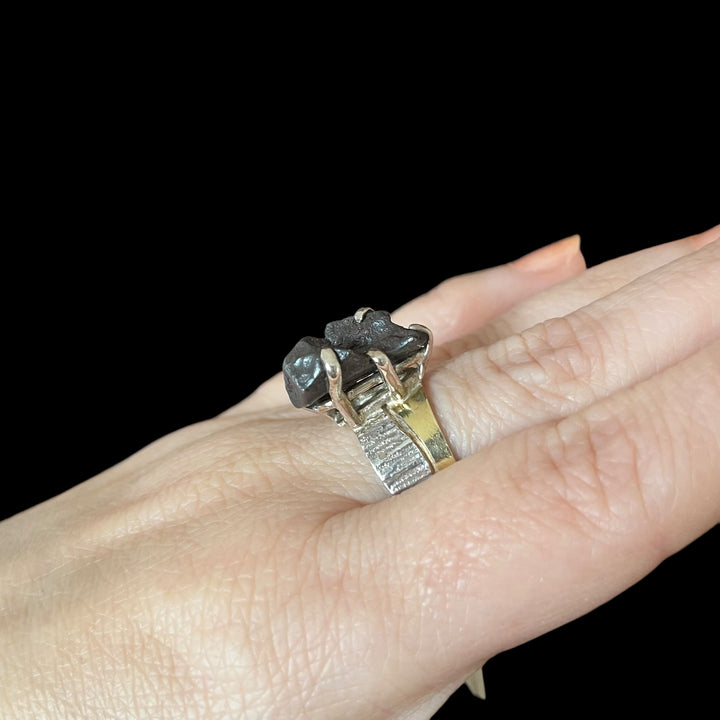 Bague avec météorite en argent - taille 56 - BS004