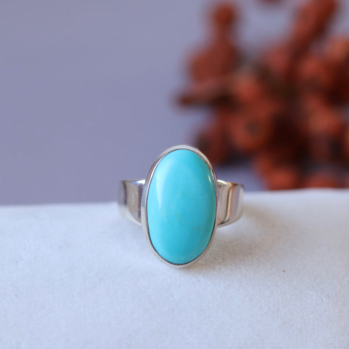Bague avec turquoise Mexique en argent - taille 60  - BS054