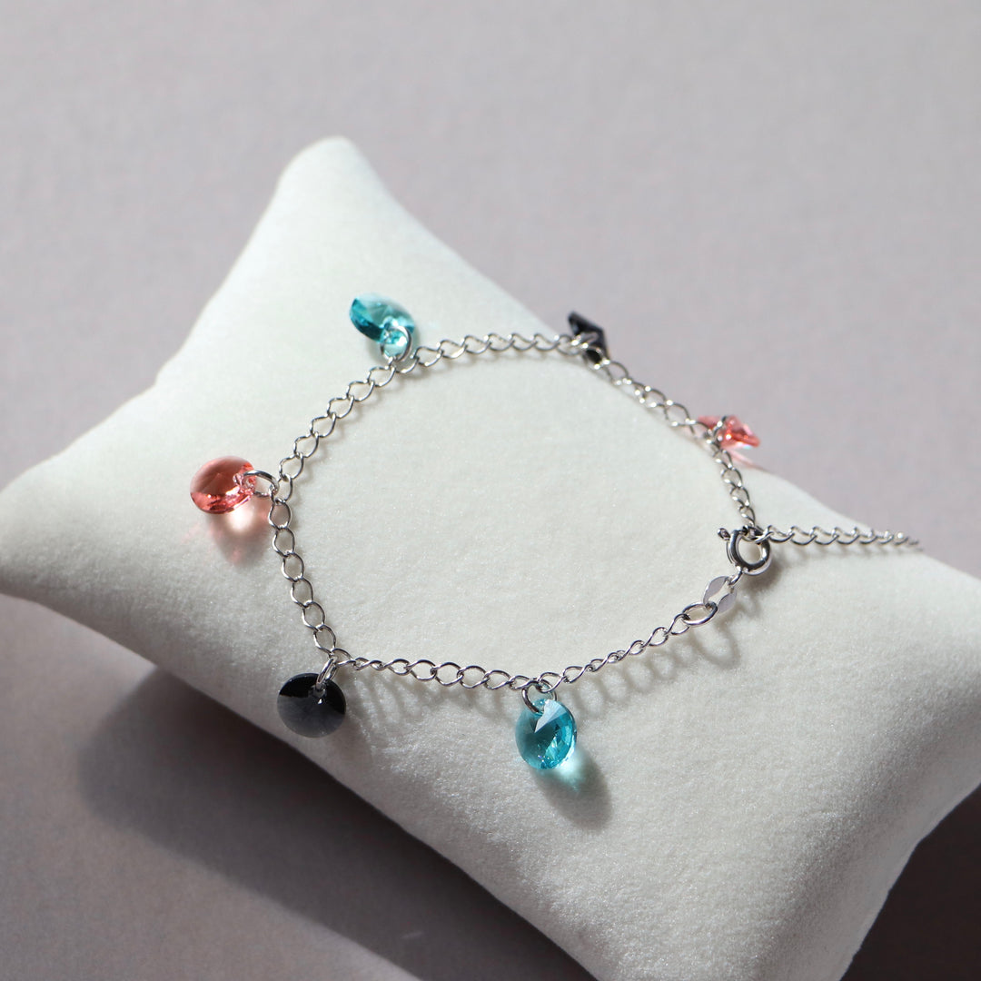 Bracelet avec cristaux Swarovski, argent rhodié, CONFETTIS