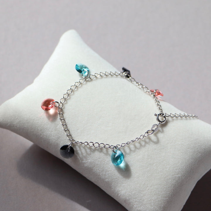 Bracelet avec cristaux Swarovski, argent rhodié, CONFETTIS