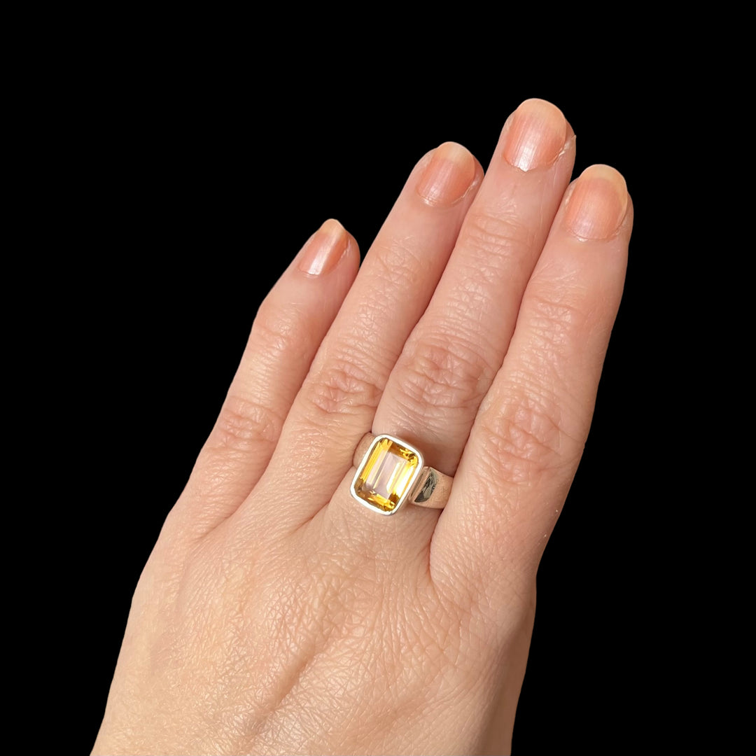Кольцо в серебре с цитрином - размер 53 - BS106