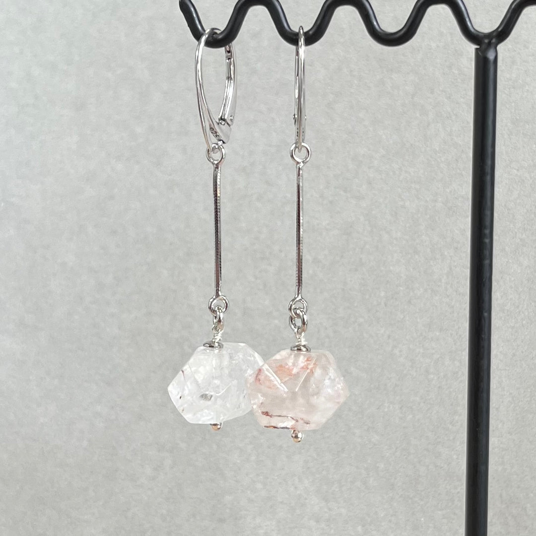 Boucles d’oreilles avec cristal de roche, en argent