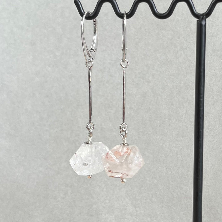Boucles d’oreilles avec cristal de roche, en argent