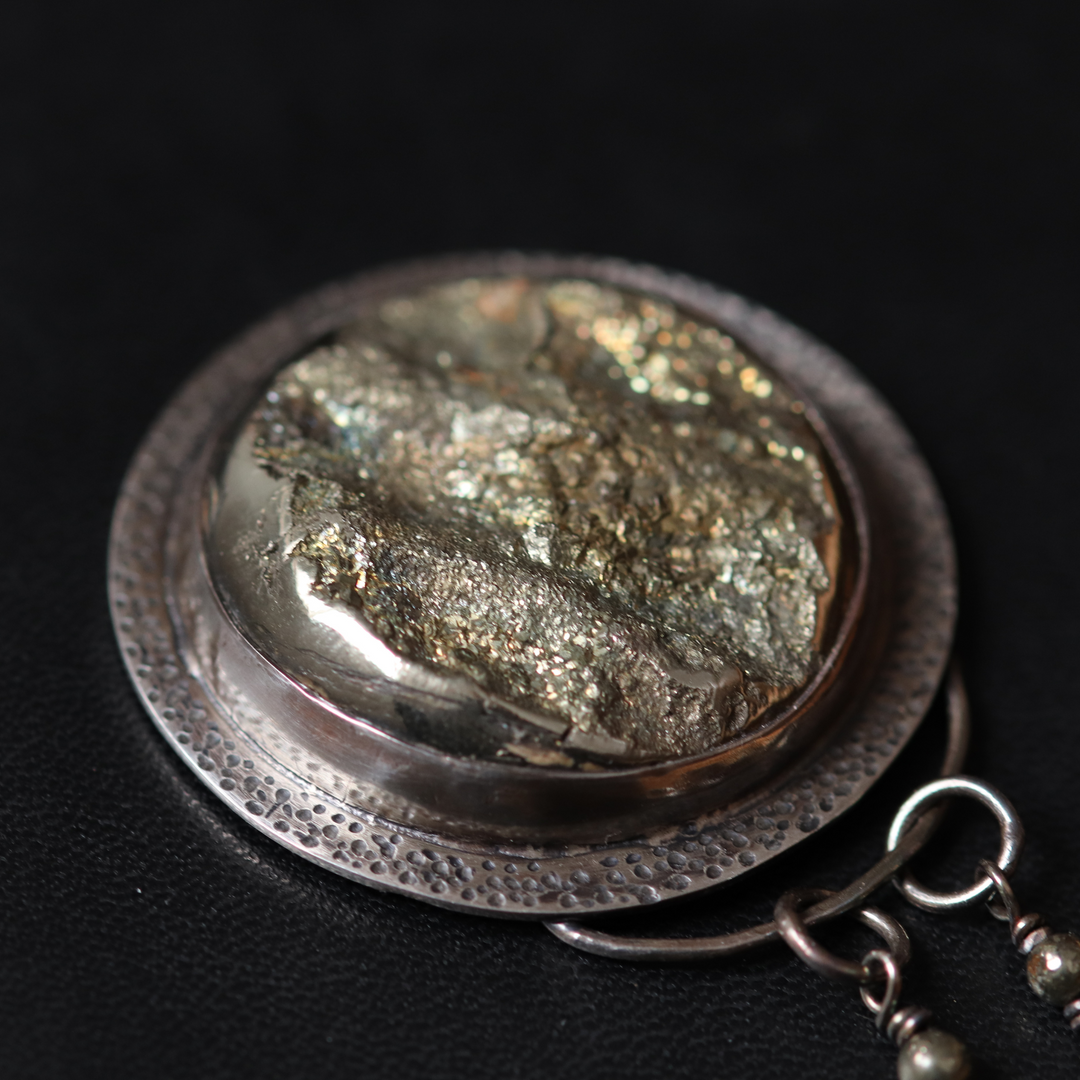 Pendentif ammonite pyritisée – Argent 925 avec chaîne