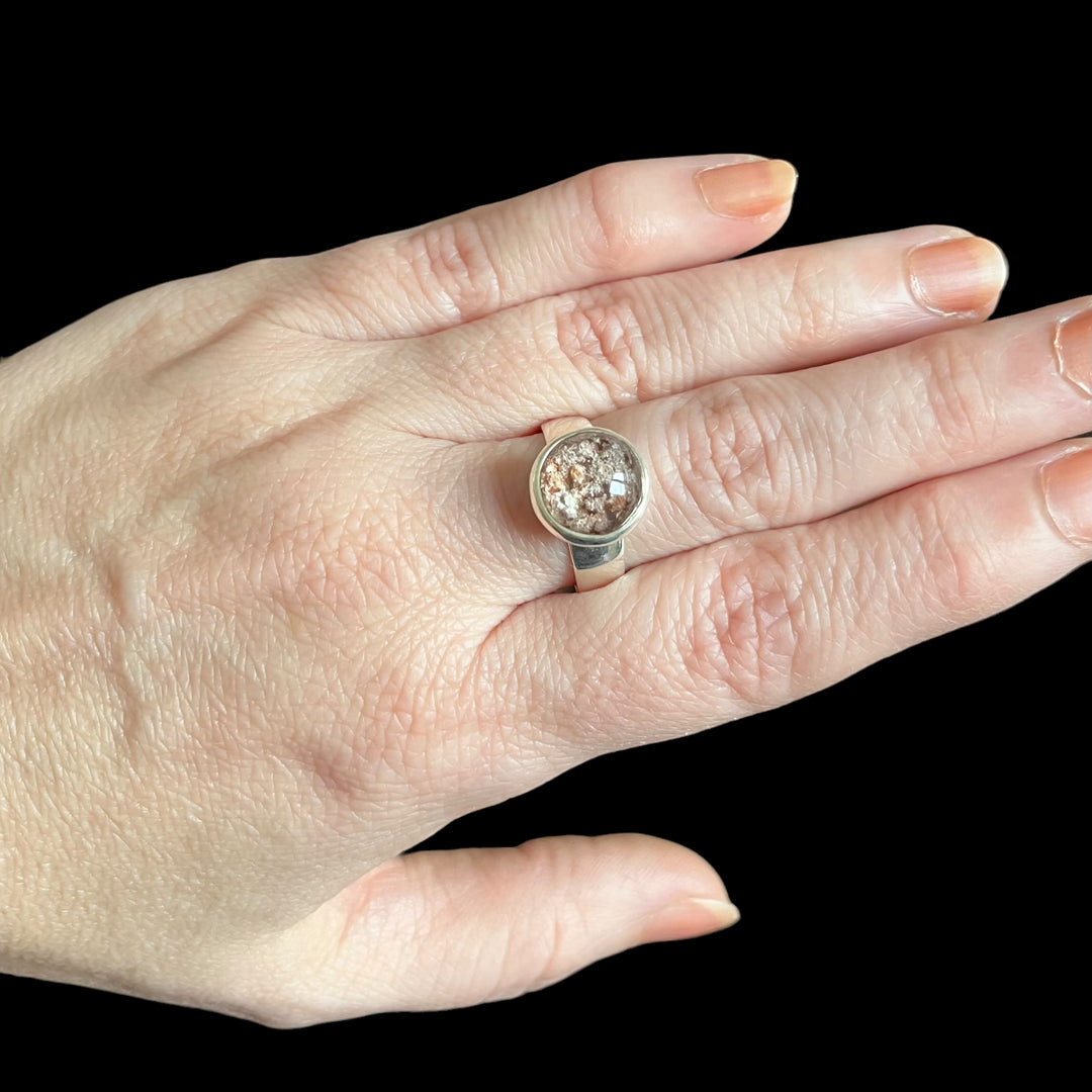 Bague avec quartz lodolite en argent - taille 57  - BS056