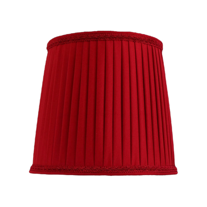 Abat-jour plissé en soie rouge, 26 cm