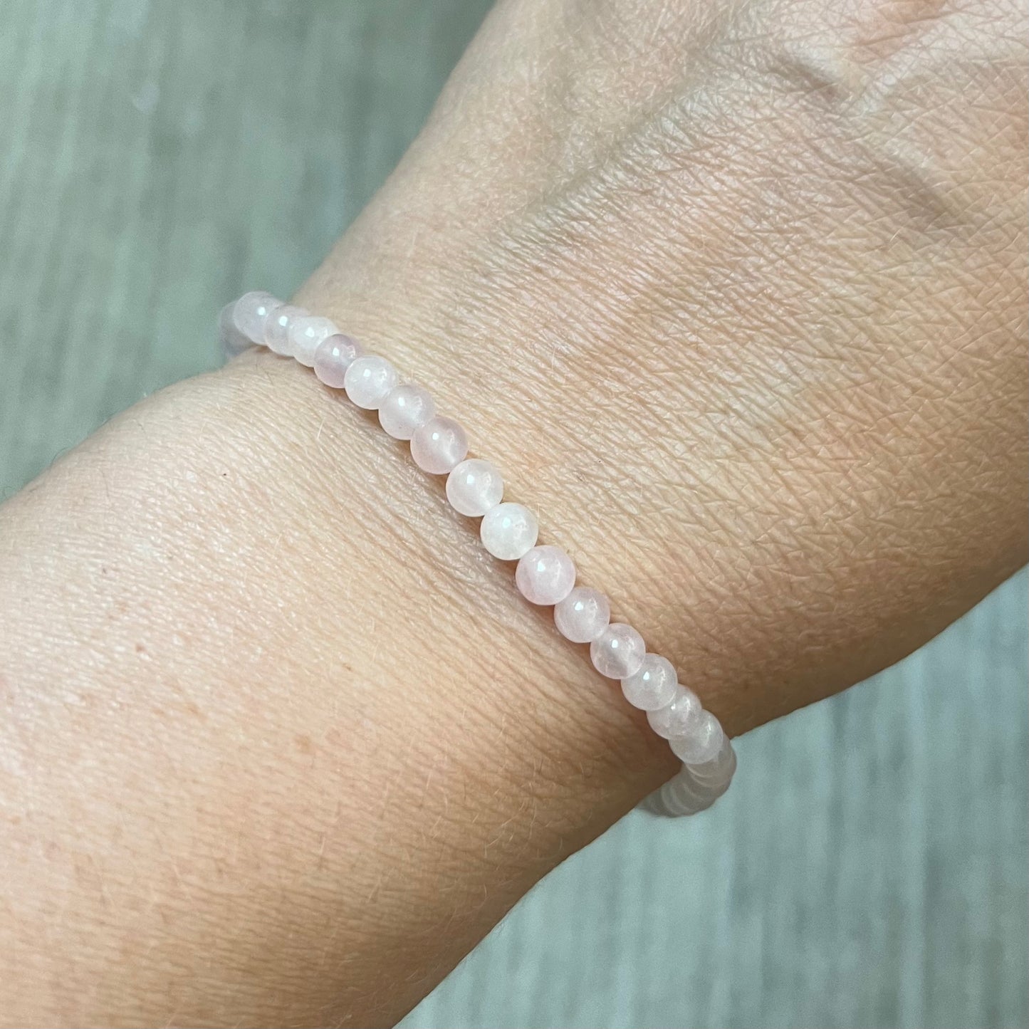 Bracelet QUARTZ ROSE pierres boules 4 mm