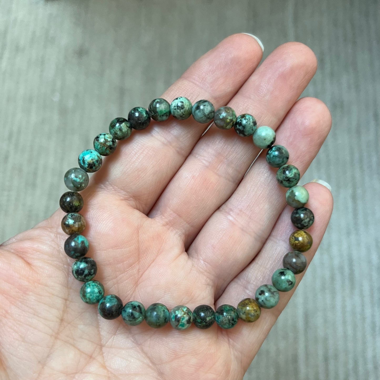 Bracelet TURQUOISE pierres boules 6mm