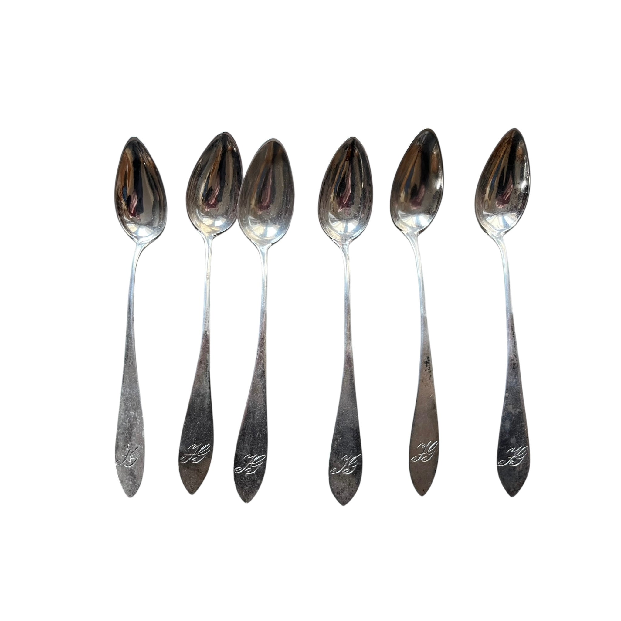 Lot De 6 Petites Cuillères Métal Argenté - Fourchettes à Gâteau - Cambodge
