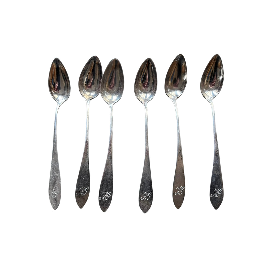 6 small silver metal teaspoons 72g