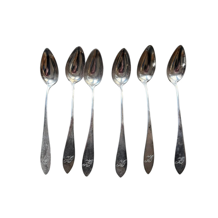 6 small silver metal teaspoons 72g