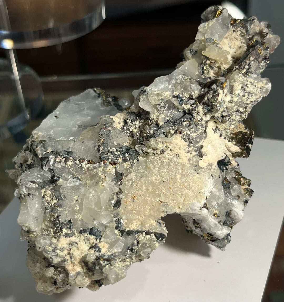 Chalcopyrite,pyrite et calcite Roumanie DB60