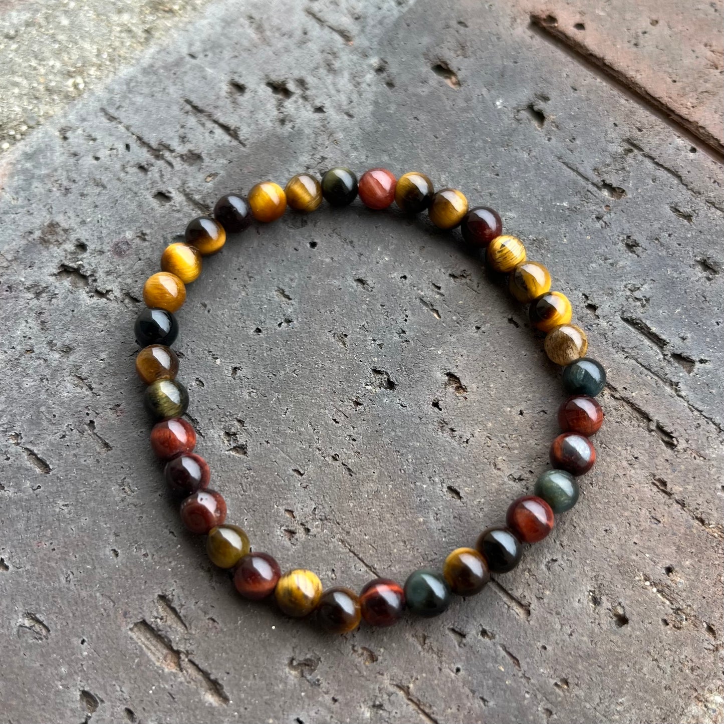 Bracelet OEIL DE TIGRE FAUCON TAUREAU pierres boule 4 mm, taille enfant