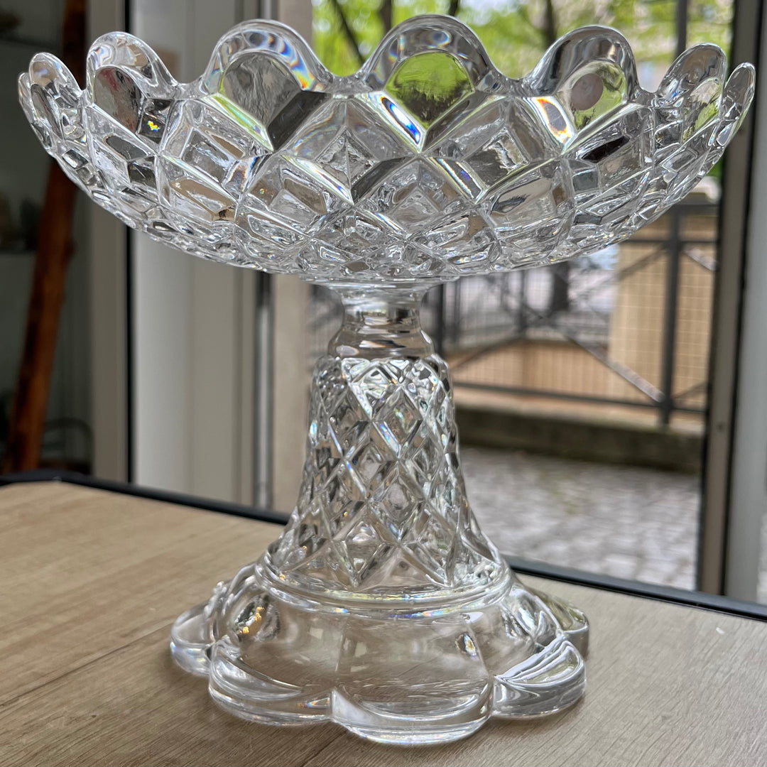 Hochfußschnitt oder Baccarat Crystal Compotier Anfang des 20. Jahrhunderts