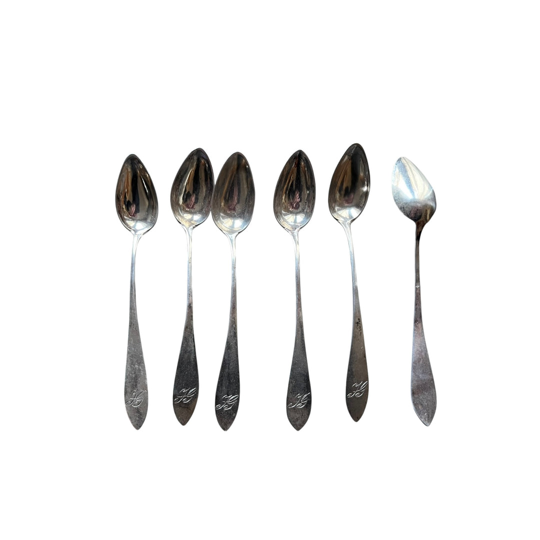 6 small silver metal teaspoons 72g
