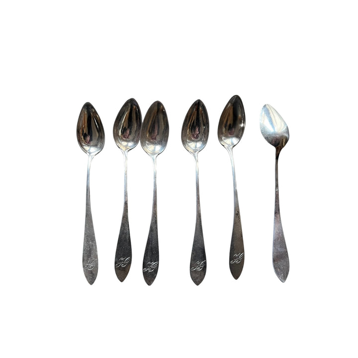 6 small silver metal teaspoons 72g