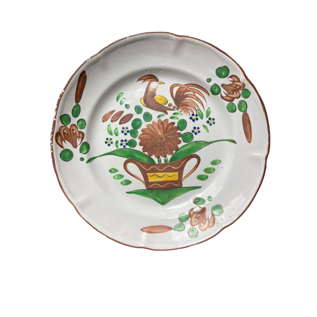 Assiette au coq faïence des Islettes XVIIIe