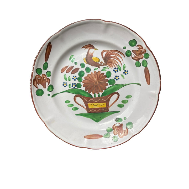 Assiette au coq faïence des Islettes XVIIIe