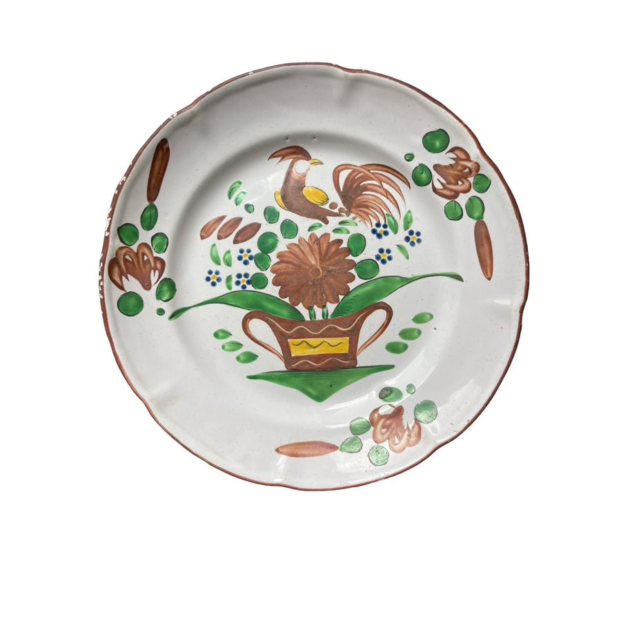 Assiette au coq faïence des Islettes XVIIIe