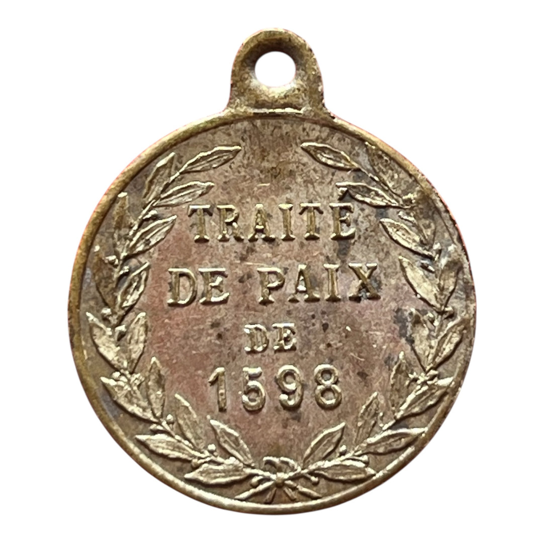France Cavalcade medal March 26, 1883 Vervins Peace Treaty 1598 Silver