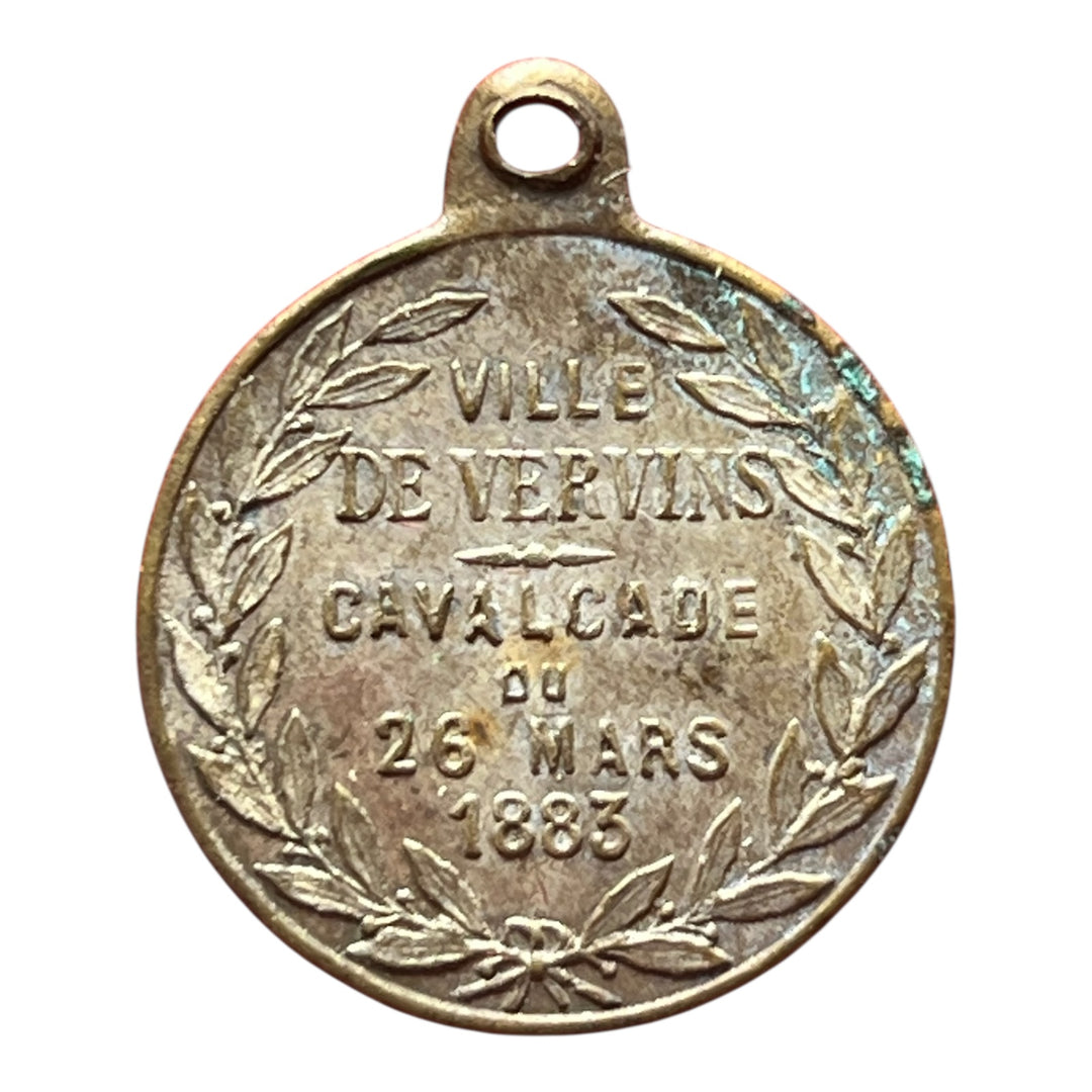 France Cavalcade medal March 26, 1883 Vervins Peace Treaty 1598 Silver