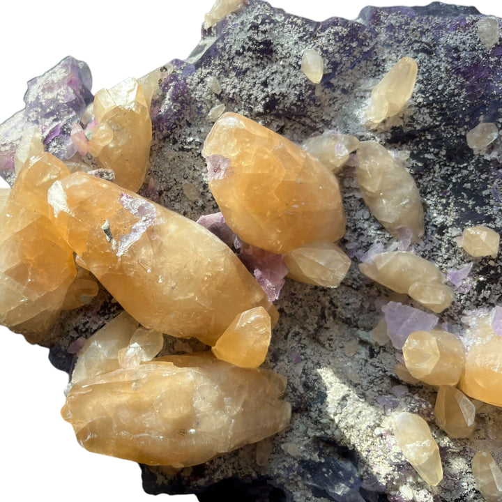 Флуорит Виолетт Зоне с кальцитом Denton Mine Illinois USA DB13