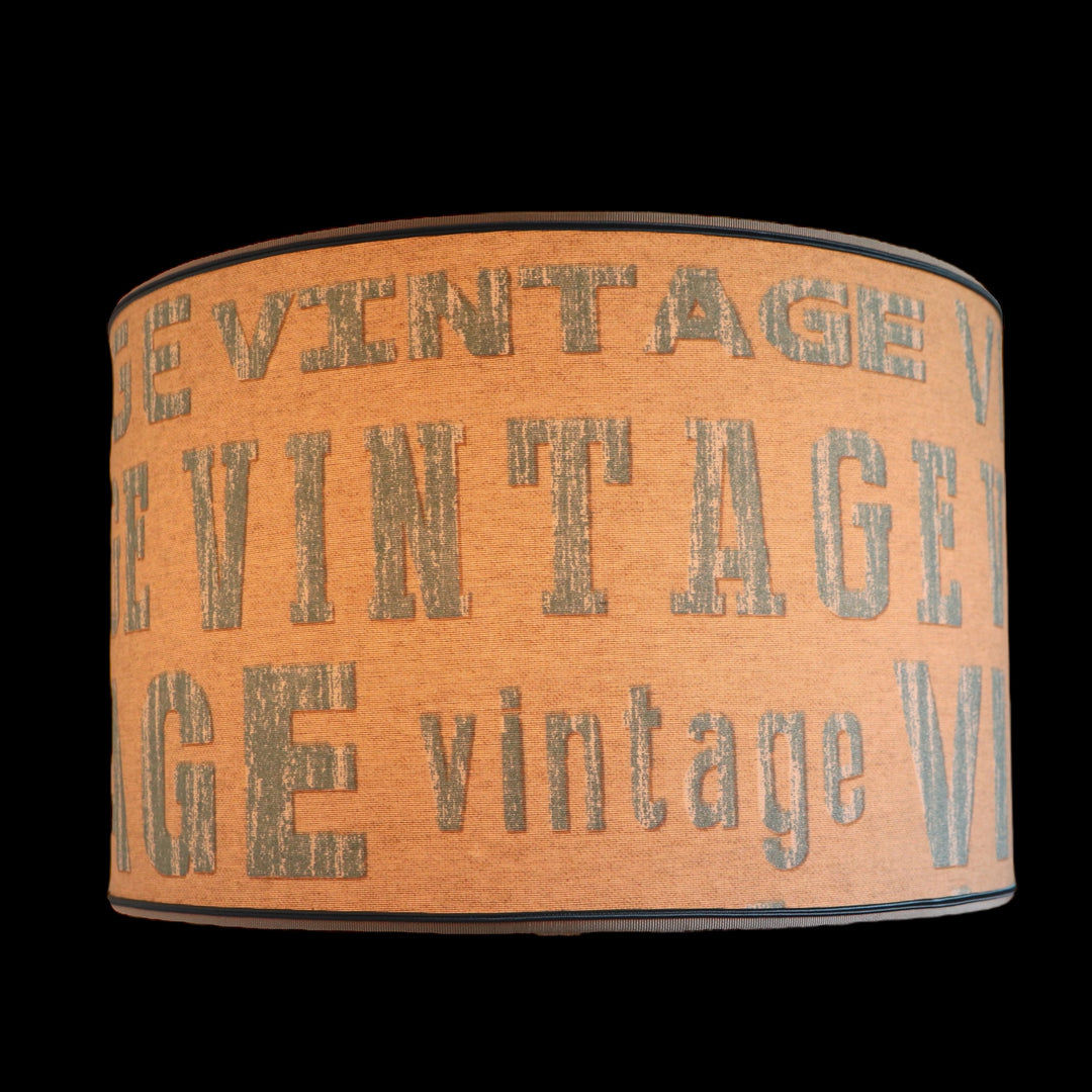 Round cylinder lampshade, "vintage", laminated, handmade